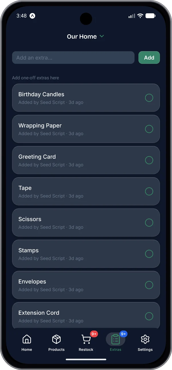 Stocked in dark mode.